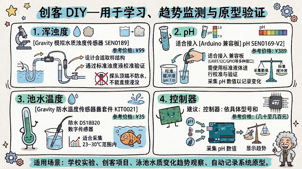 游泳池水质怎么检测？从余氯、pH 到 DIY 水质监测系统