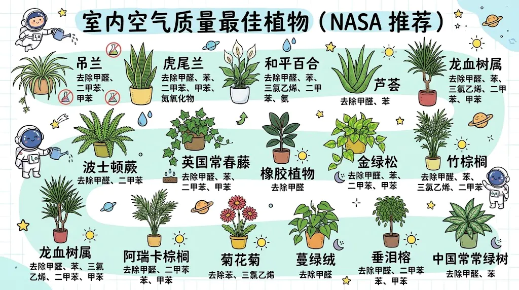 室内空气质量最佳植物(NASA 推荐)