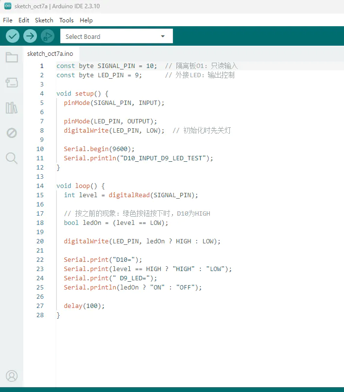 PLC+Arduino实战笔记-02:绿键启动、红键停止,让LED松手也能亮_image_3.webp