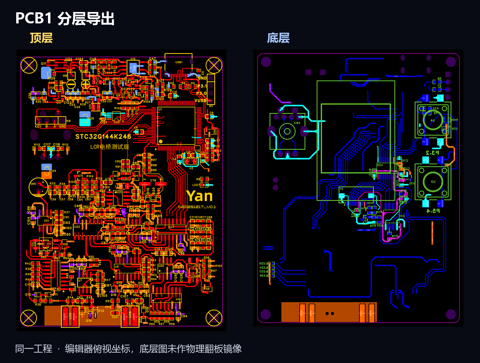 PCB顶底面