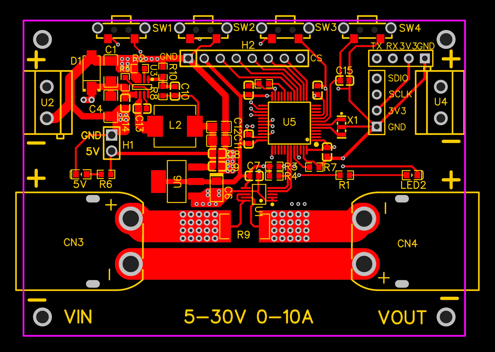 同版PCB顶铜及顶层丝印