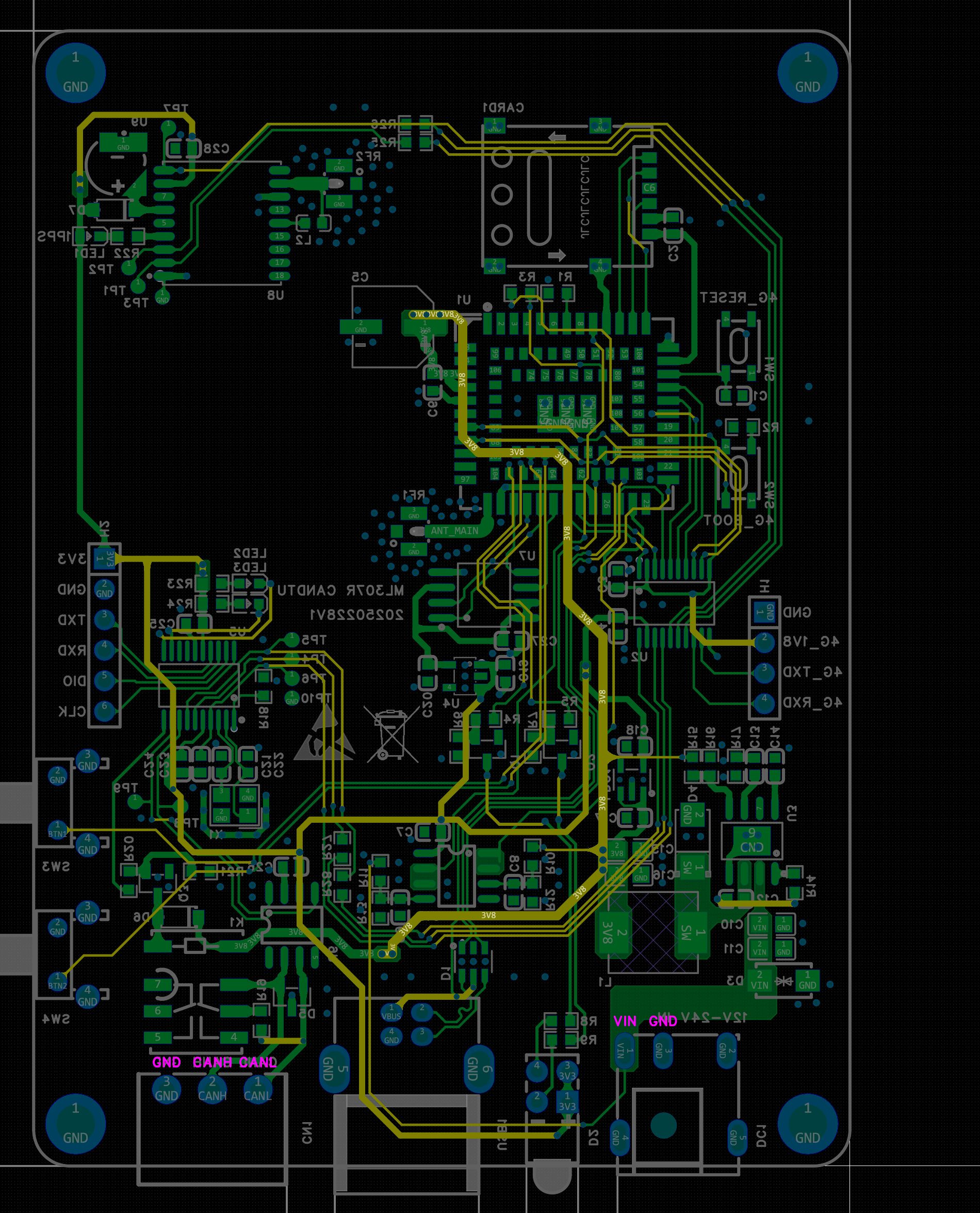 PCB 底面整体走线