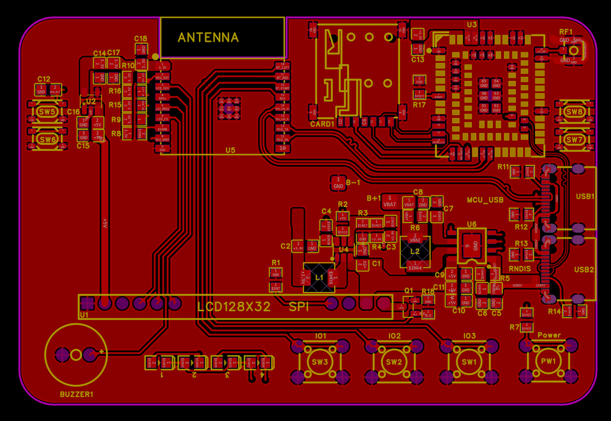 EDA 重新导出的 PCB 顶面