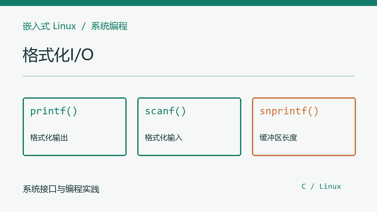 嵌入式Linux：格式化I/O