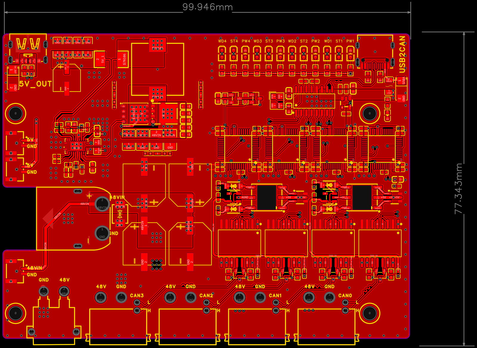 PCB顶面及电源区