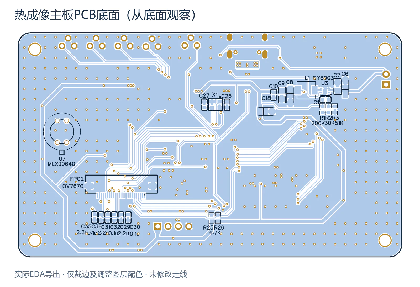 实际EDA的PCB底面