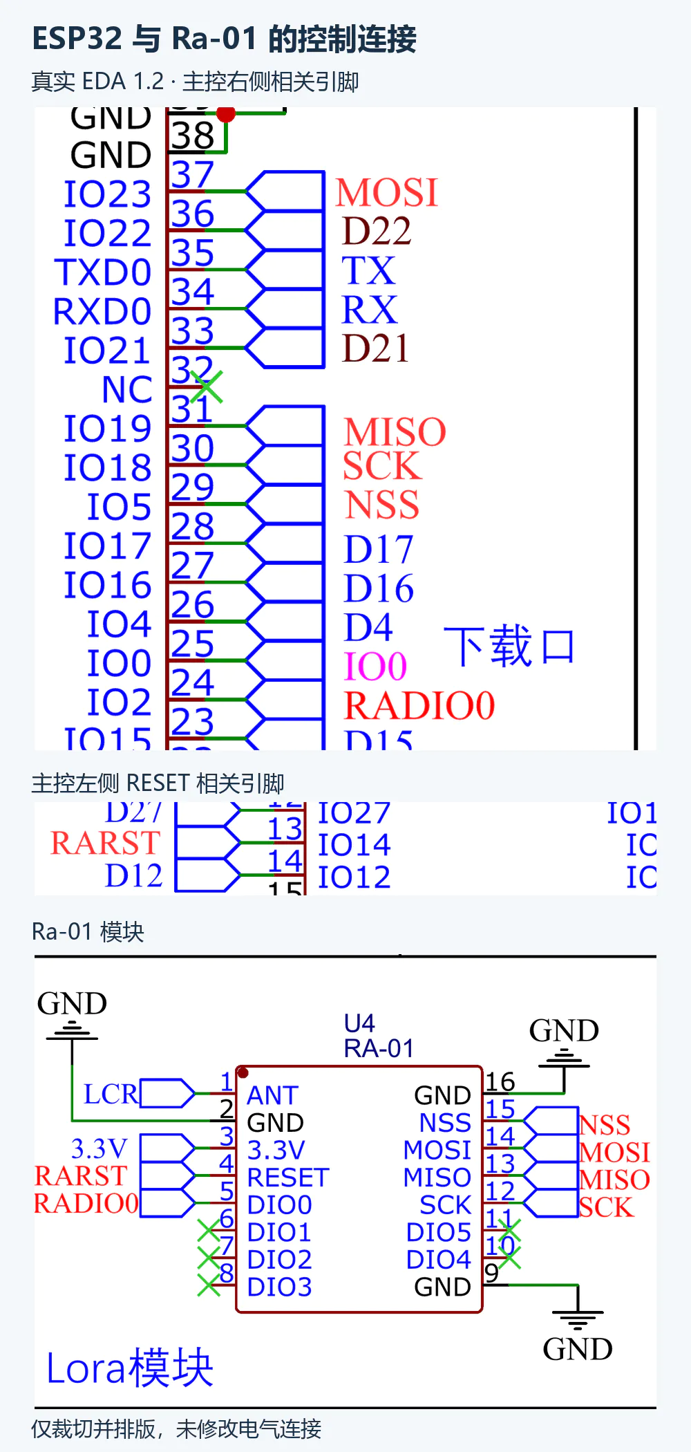 ESP32与Ra-01真实原理图局部