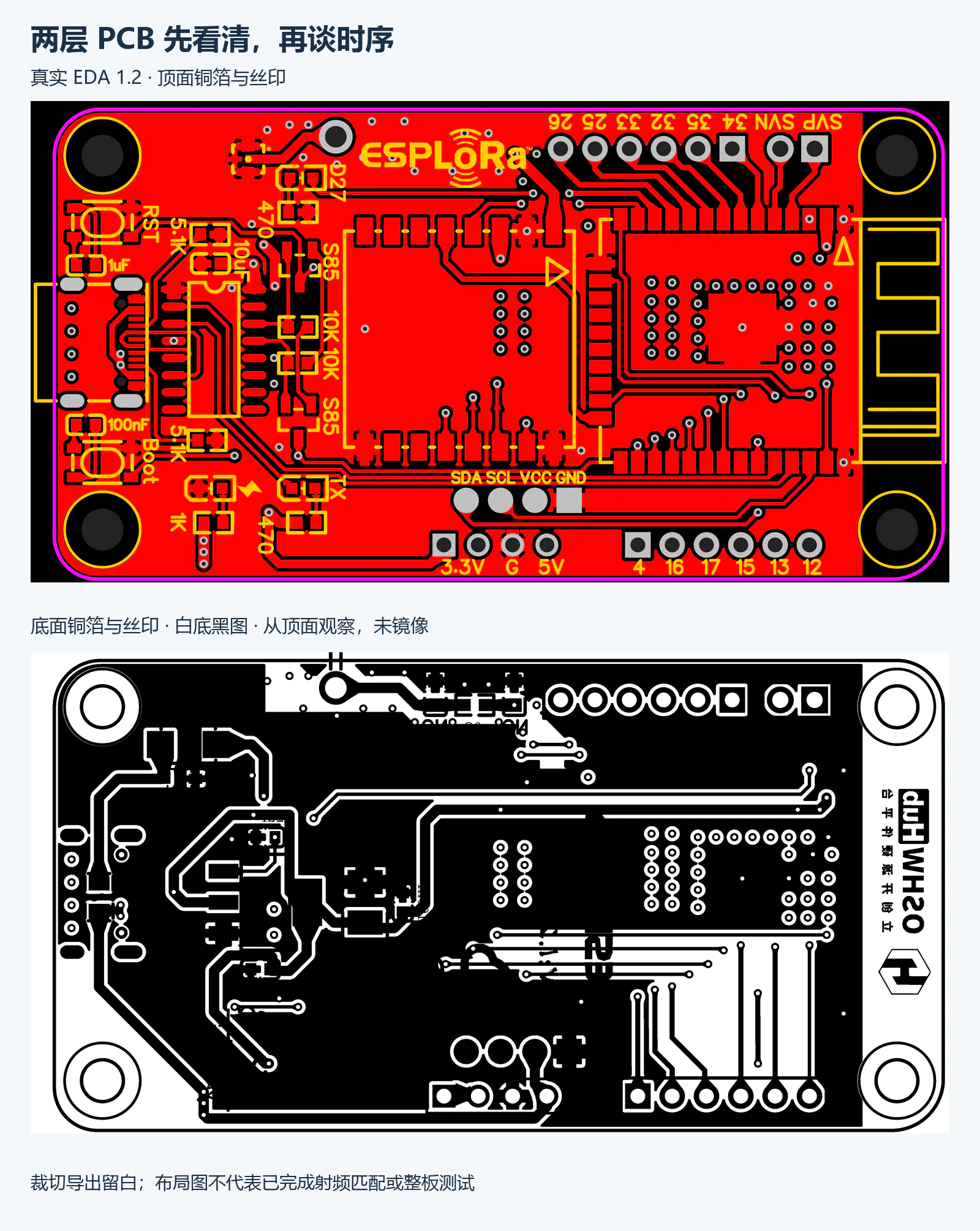 真实EDA导出的PCB顶底层