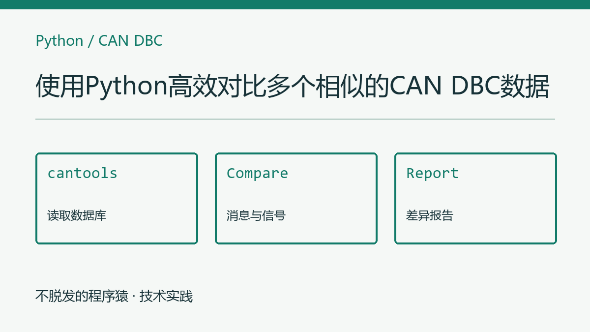 使用Python高效对比多个相似的CAN DBC数据