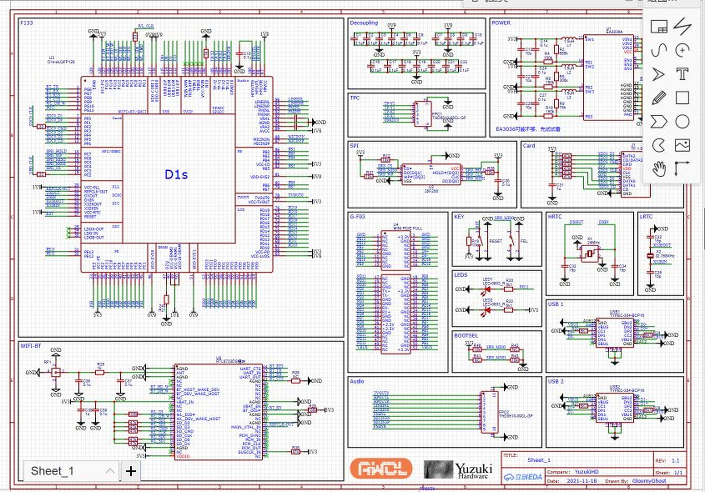 YuzukiNezha D1s PCB 底层