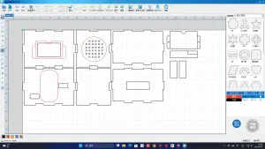 图 4-7 LaserMaker 激光切割排版图(3 mm 椴木板,内部安装件)