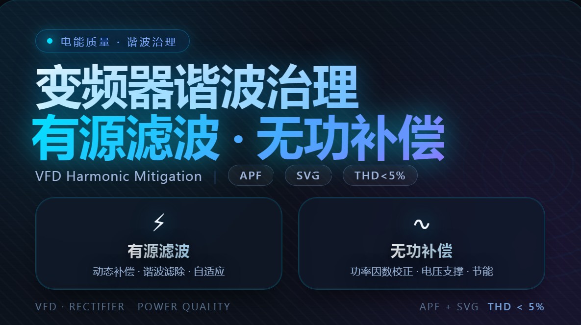 变频器谐波治理：有源滤波与无功补偿