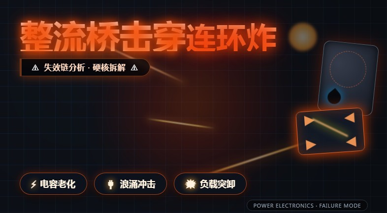 整流桥击穿连环炸：电容老化、浪涌与负载突卸