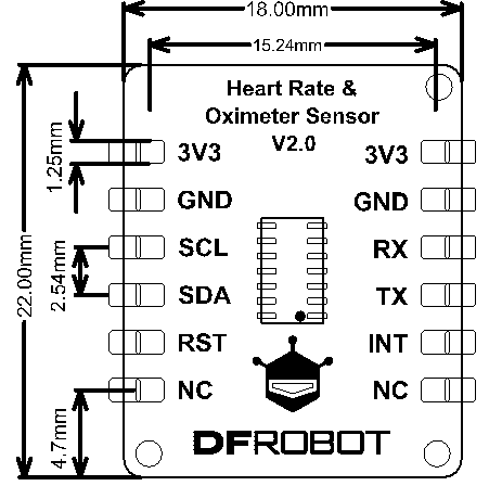 DFROBOT SEN0344 Fermion MAX30102 Heart Rate And Oximeter Sensor V2 DFROBOT SEN0344 Fermion MAX30102 Heart Rate And Oximeter Sensor V2