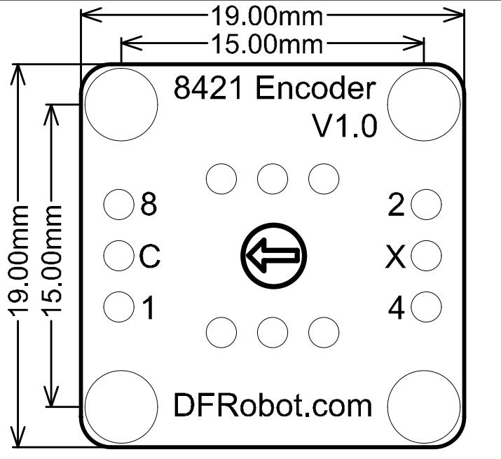 8421 Encoder-Vertical 尺寸图