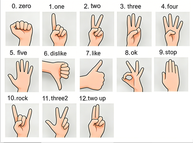 Fixed Gesture List Fixed Gesture List