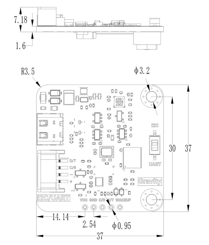 SEN0670-产品尺寸图 SEN0670-产品尺寸图