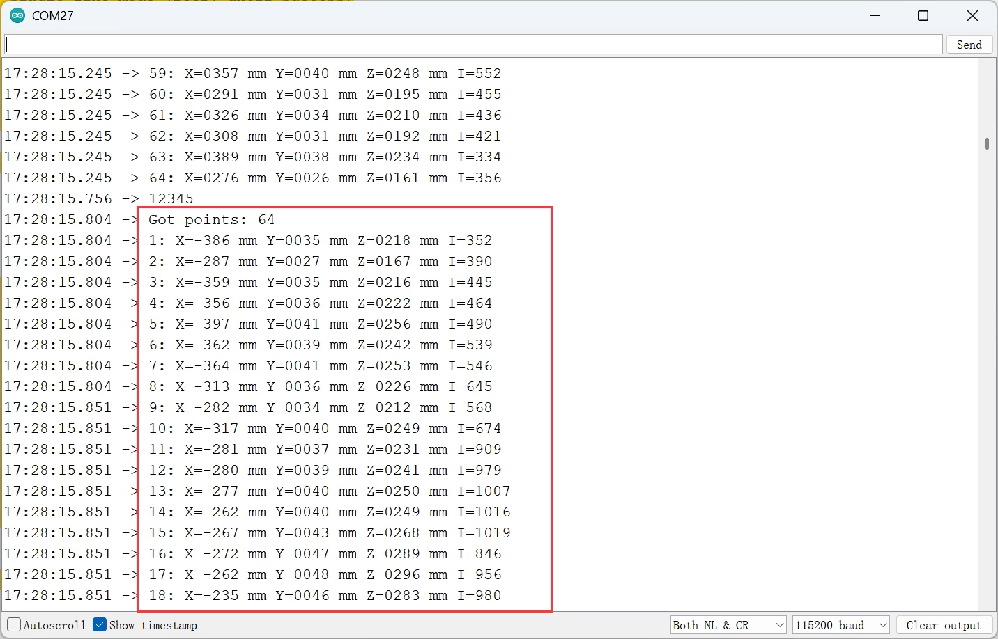 SEN0682-获取单行数据结果 SEN0682-获取单行数据结果