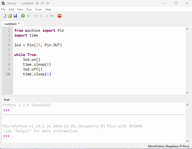 LattePanda iota blink code