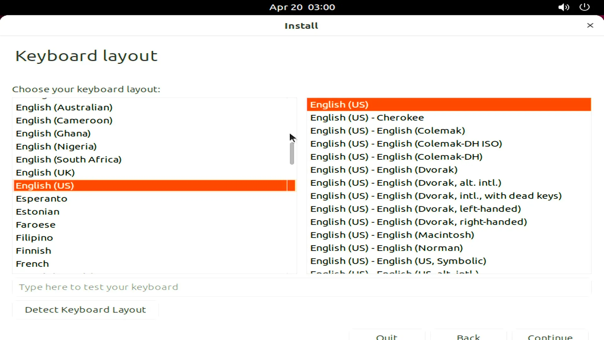 Ubuntu 键盘布局选择