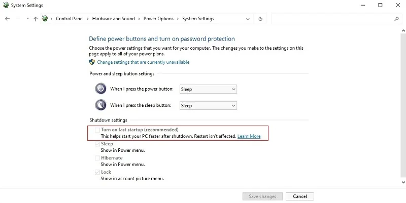 LattePanda Turn on Fast Startup