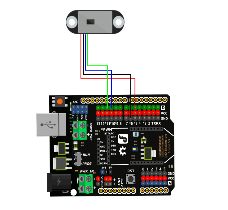 TOF SENSE ARDUINO连线图