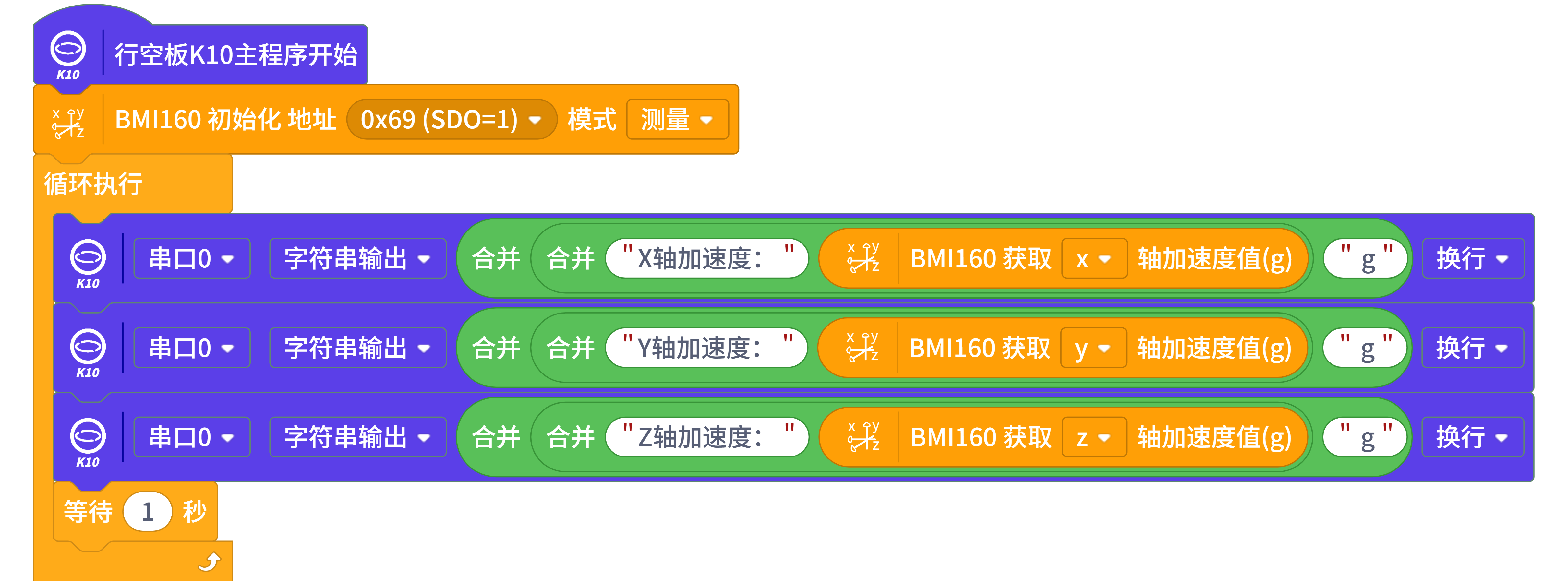 BMI160 三轴加速度最终图形化程序